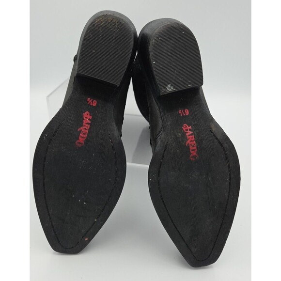 Laredo Black Studded Cowboy Boots with Buckle Details and Silver Hardware Sz 6.5 - Picture 7 of 7